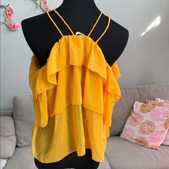 H&M Yellow Ruffled Off-Shoulder Blouse - Picture 6 of 7